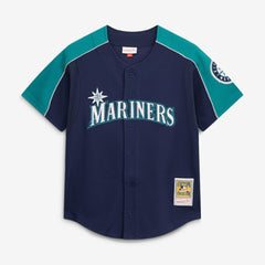 Ichiro Suzuki Seattle Mariners 2006 Cooperstown Mesh Batting Practice Button-Up Jersey - Navy | Mitchell & Ness