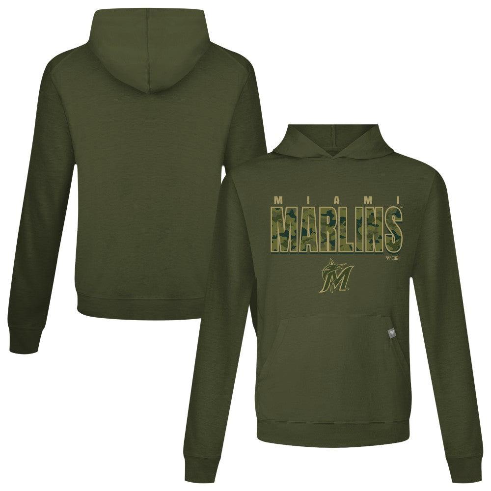 Miami Marlins Levelwear Relay Protect Pullover Hoodie - Green