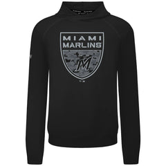 Miami Marlins Levelwear Mandate Buckler Tri-Blend Pullover Hoodie - Black