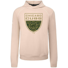 Chicago Cubs Levelwear Mandate Buckler Tri-Blend Pullover Hoodie - Khaki
