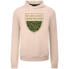 Milwaukee Brewers Levelwear Mandate Buckler Tri-Blend Pullover Hoodie - Khaki
