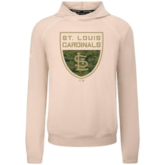 St. Louis Cardinals Levelwear Mandate Buckler Tri-Blend Pullover Hoodie - Khaki