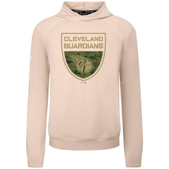 Cleveland Guardians Levelwear Mandate Buckler Tri-Blend Pullover Hoodie - Khaki