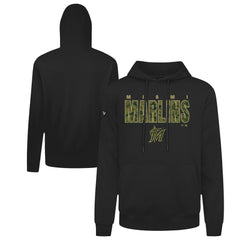 Miami Marlins Levelwear Podium Protect Pullover Hoodie - Black