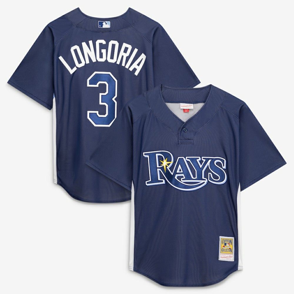 Evan Longoria Tampa Bay Rays Authentic Batting Practice Jersey - Navy | Mitchell & Ness