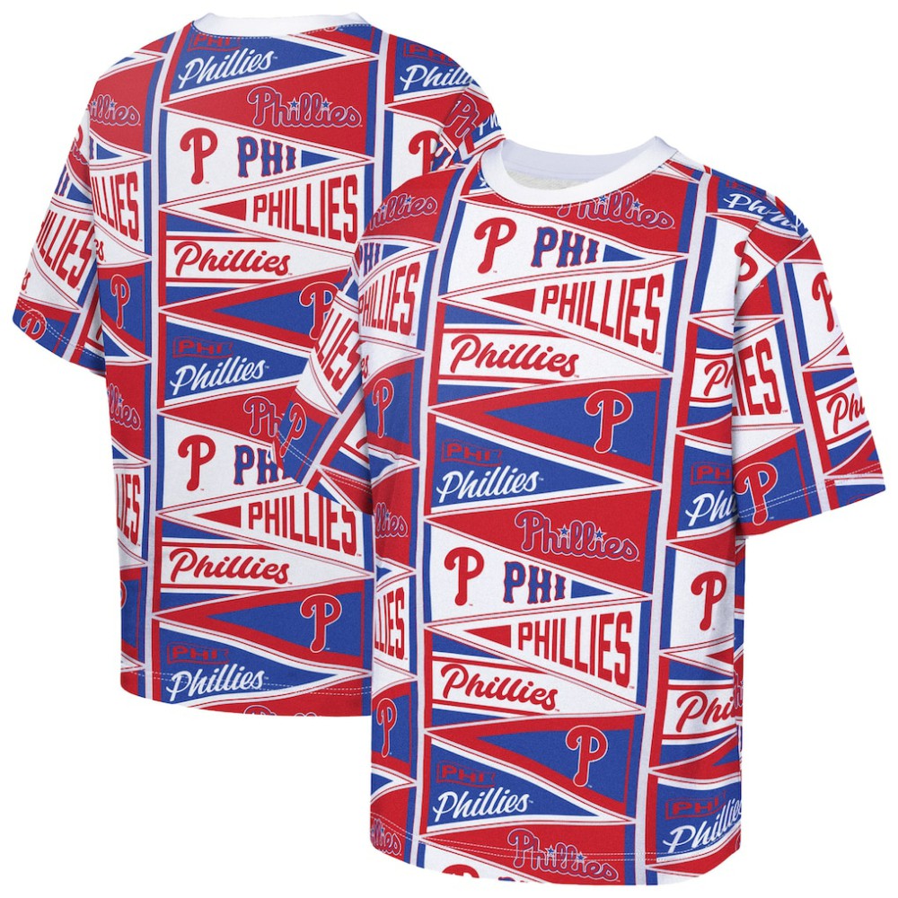 Philadelphia Phillies Outerstuff Youth All-Over Pennant T-Shirt - Red