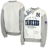 New York Yankees Outerstuff Youth Big League Power Hit Fleece Sweatshirt - Cream/Gray