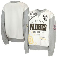 San Diego Padres Outerstuff Youth Big League Power Hit Fleece Sweatshirt - Cream/Gray