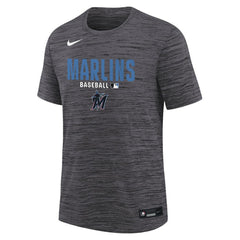 Miami Marlins Youth Authentic Collection Velocity Dri-FIT T-Shirt - Black | Nike