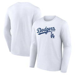Los Angeles Dodgers Team Lockup Long Sleeve T-Shirt - White