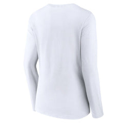 Los Angeles Dodgers Women's Team Lockup Long Sleeve V-Neck T-Shirt - White