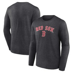 Boston Red Sox Team Lockup Long Sleeve T-Shirt - Charcoal