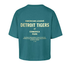 Detroit Tigers Women's Contemporary Basics Leon City T-Shirt - Teal | 47 brand