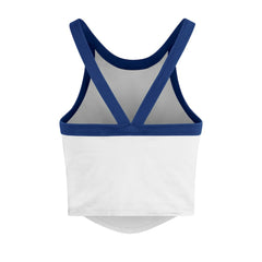 Los Angeles Dodgers Women's Trendy Team Rally Sporty Cropped Racerback Tank Top - White | 47 brand