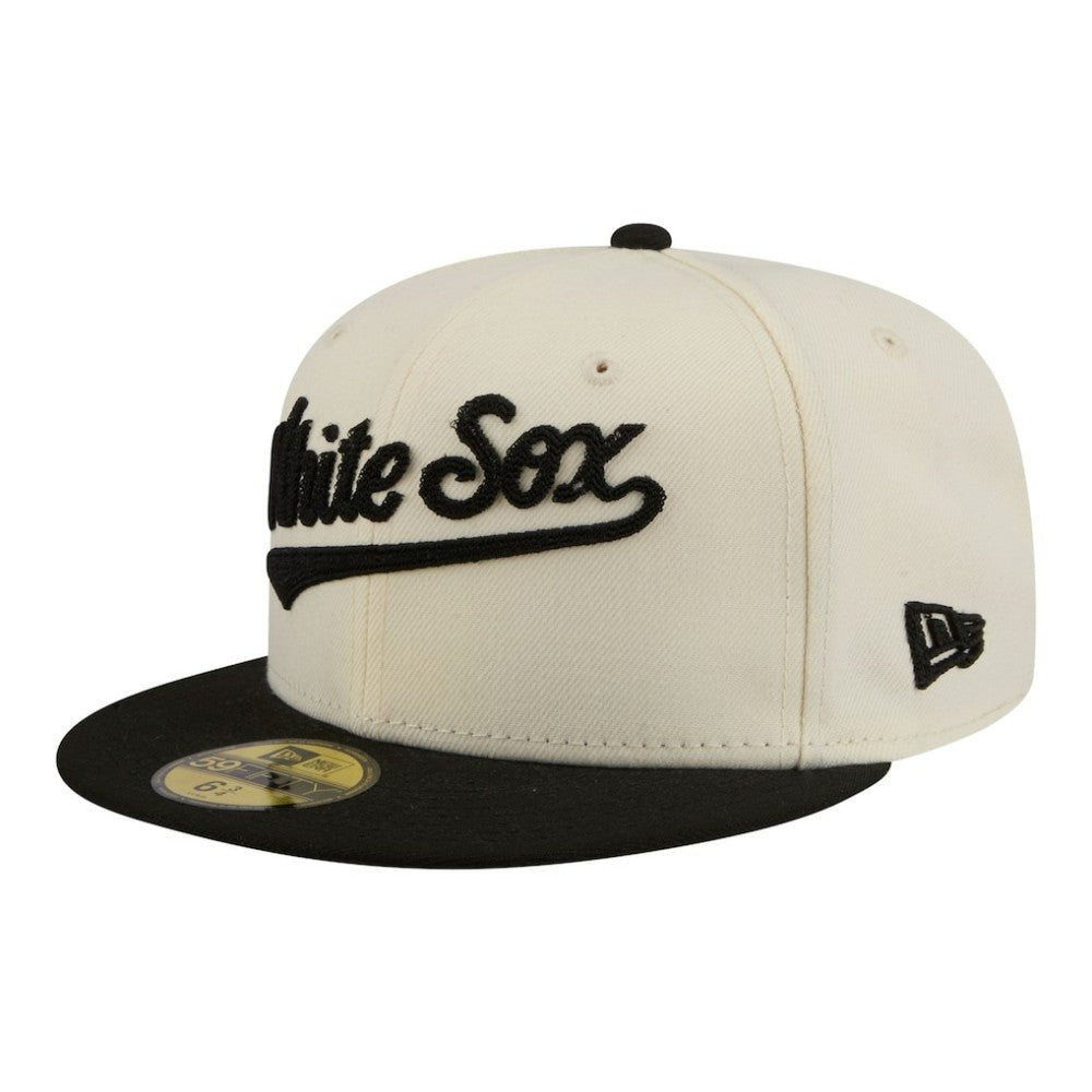 Chicago White Sox Two-Tone Stitch 59FIFTY Fitted Hat - Cream | New Era