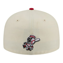 Cincinnati Reds Two-Tone Stitch 59FIFTY Fitted Hat - Cream | New Era