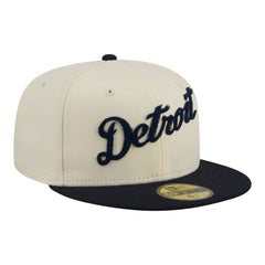Detroit Tigers Two-Tone Stitch 59FIFTY Fitted Hat - Cream | New Era