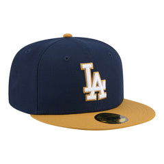Los Angeles Dodgers Two-Tone Color Pack 59FIFTY Fitted Hat - Navy/Khaki | New Era