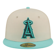 Los Angeles Angels Two-Tone Color Pack 59FIFTY Fitted Hat - Light Beige/Turquoise | New Era