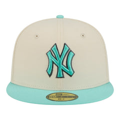 New York Yankees Two-Tone Color Pack 59FIFTY Fitted Hat - Light Beige/Turquoise | New Era