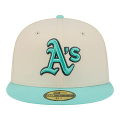 Athletics Two-Tone Color Pack 59FIFTY Fitted Hat - Light Beige/Turquoise | New Era