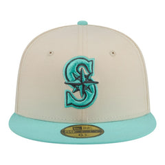 Seattle Mariners Two-Tone Color Pack 59FIFTY Fitted Hat - Light Beige/Turquoise | New Era