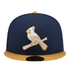 St. Louis Cardinals Two-Tone Color Pack 59FIFTY Fitted Hat - Navy/Khaki | New Era