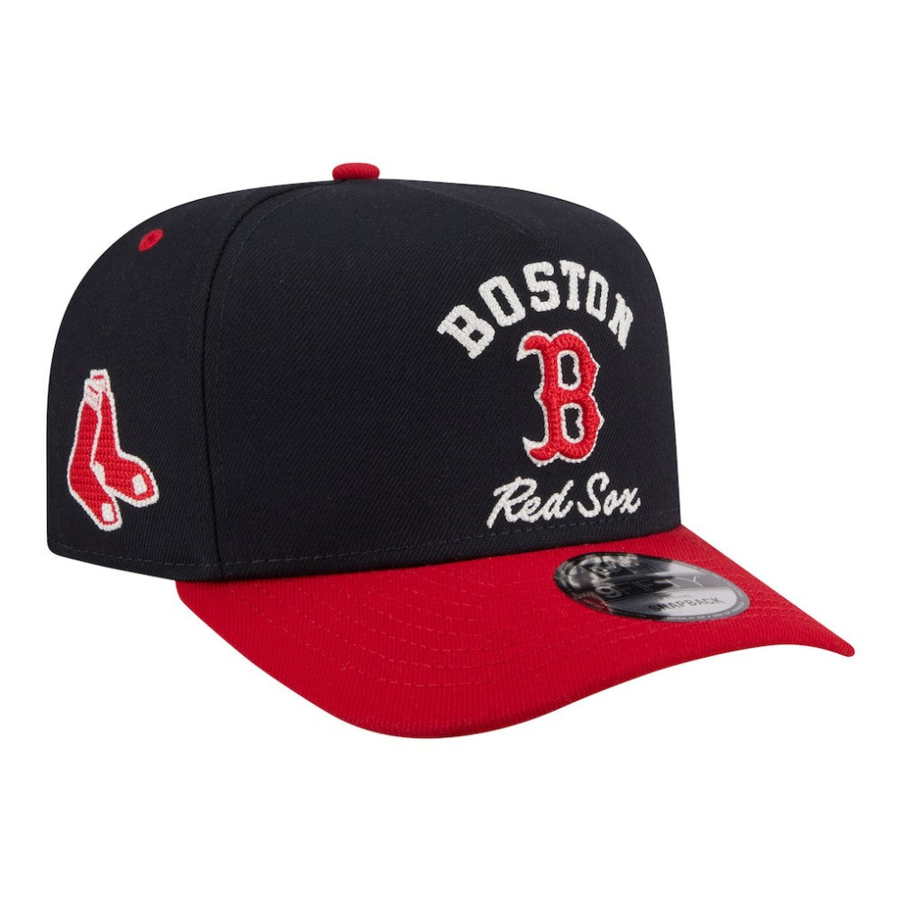 Boston Red Sox Arched A-Frame 9FIFTY Adjustable Hat - Navy/Red | New Era