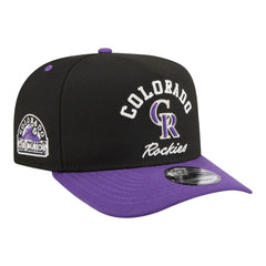 Colorado Rockies Arched A-Frame 9FIFTY Adjustable Hat - Black/Purple | New Era