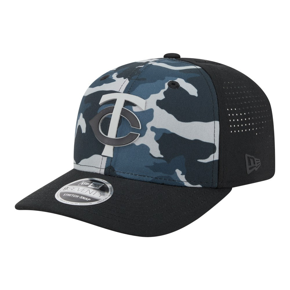 Minnesota Twins Tonal Camo 9SEVENTY Stretch-Snap Hat - Black | New Era