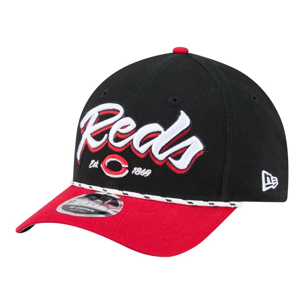 Cincinnati Reds Team Loyal 9FORTY M-Crown Adjustable Hat - Black/Red | New Era