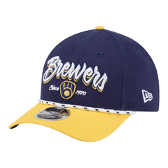 Milwaukee Brewers Team Loyal 9FORTY M-Crown Adjustable Hat - Navy/Gold | New Era