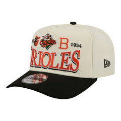 Baltimore Orioles Throwback Tri-Hit A-Frame 9FIFTY Adjustable Hat - Cream | New Era