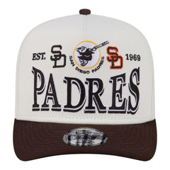 San Diego Padres Throwback Tri-Hit A-Frame 9FIFTY Adjustable Hat - Cream | New Era