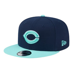 Cincinnati Reds 2-Tone Color Pack 9FIFTY Snapback Hat - Navy/Turquoise | New Era