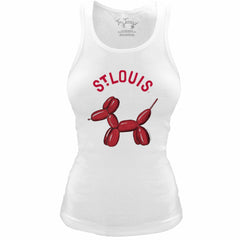 St. Louis Cardinals Tiny Turnip Women's Fitted Balloon Dog Tri-Blend Tank Top - White