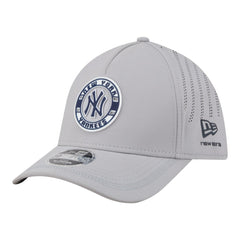 New York Yankees Patch 39THIRTY A-Frame M-Crown Perforated Flex Hat - Gray | New Era