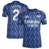 William Saliba Arsenal 2025/26 Away Replica Player Jersey / Soccer New