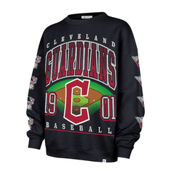 Cleveland Guardians Women's Trendy Team Go Big Oversized Sweatshirt - Navy | 47 brand