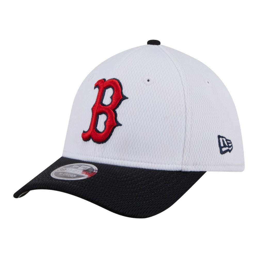 Boston Red Sox Youth Baseball 39THIRTY M-Crown Flex Hat - White/Navy | New Era