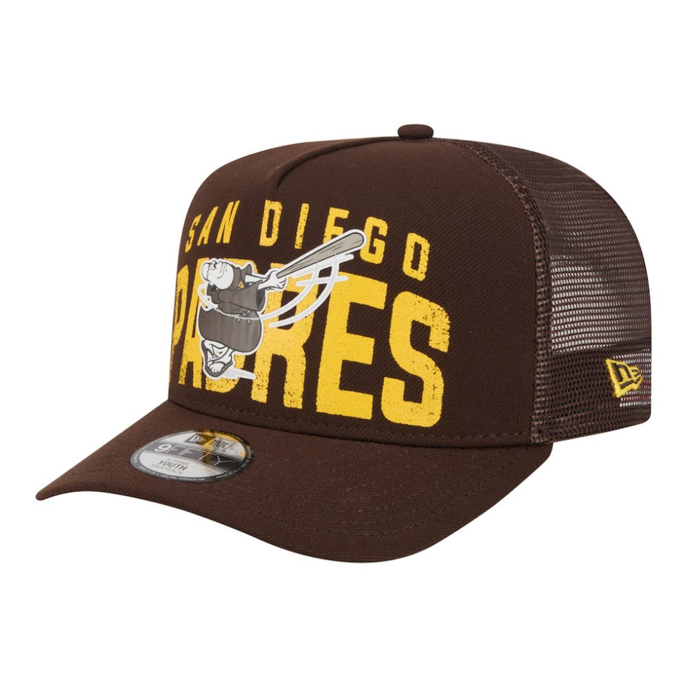 San Diego Padres Youth Logo Fade A-Frame 9FIFTY Snapback Hat - Brown | New Era