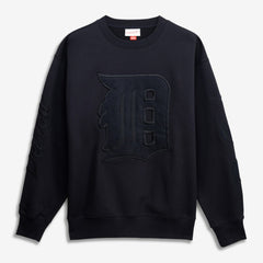 Detroit Tigers Phantom Fleece Crewneck Sweatshirt - Black | Mitchell & Ness