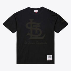 St. Louis Cardinals Cooperstown Collection Phantom T-Shirt - Black | Mitchell & Ness
