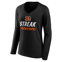 NFL Cincinnati Bengals Women's Streak V-Neck Long Sleeve T-Shirt