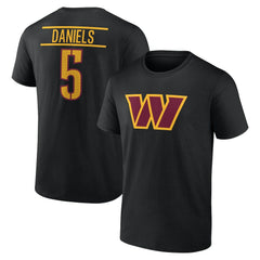NFL Washington Commanders Jayden Daniels Icon Name & Number T-Shirt