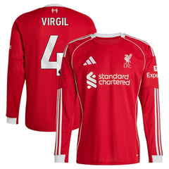 Virgil van Dijk Liverpool 2025/26 Home Replica Long Sleeve Jersey / Soccer Sale