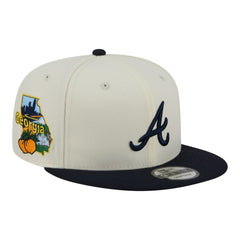 Atlanta Braves Localized 9FIFTY Snapback Hat - Cream/Navy | New Era