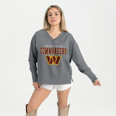NFL Washington Commanders Gameday Couture Women's French Terry V-Neck Pullover Sweatshirt