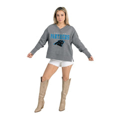 NFL Carolina Panthers Gameday Couture Women's French Terry V-Neck Pullover Sweatshirt