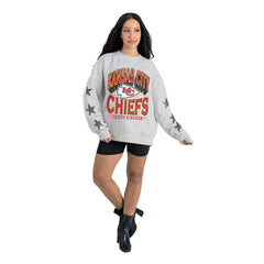NFL Kansas City Chiefs Gameday Couture Women's Resilience Relaxed Rhinestone Pullover Sweatshirt